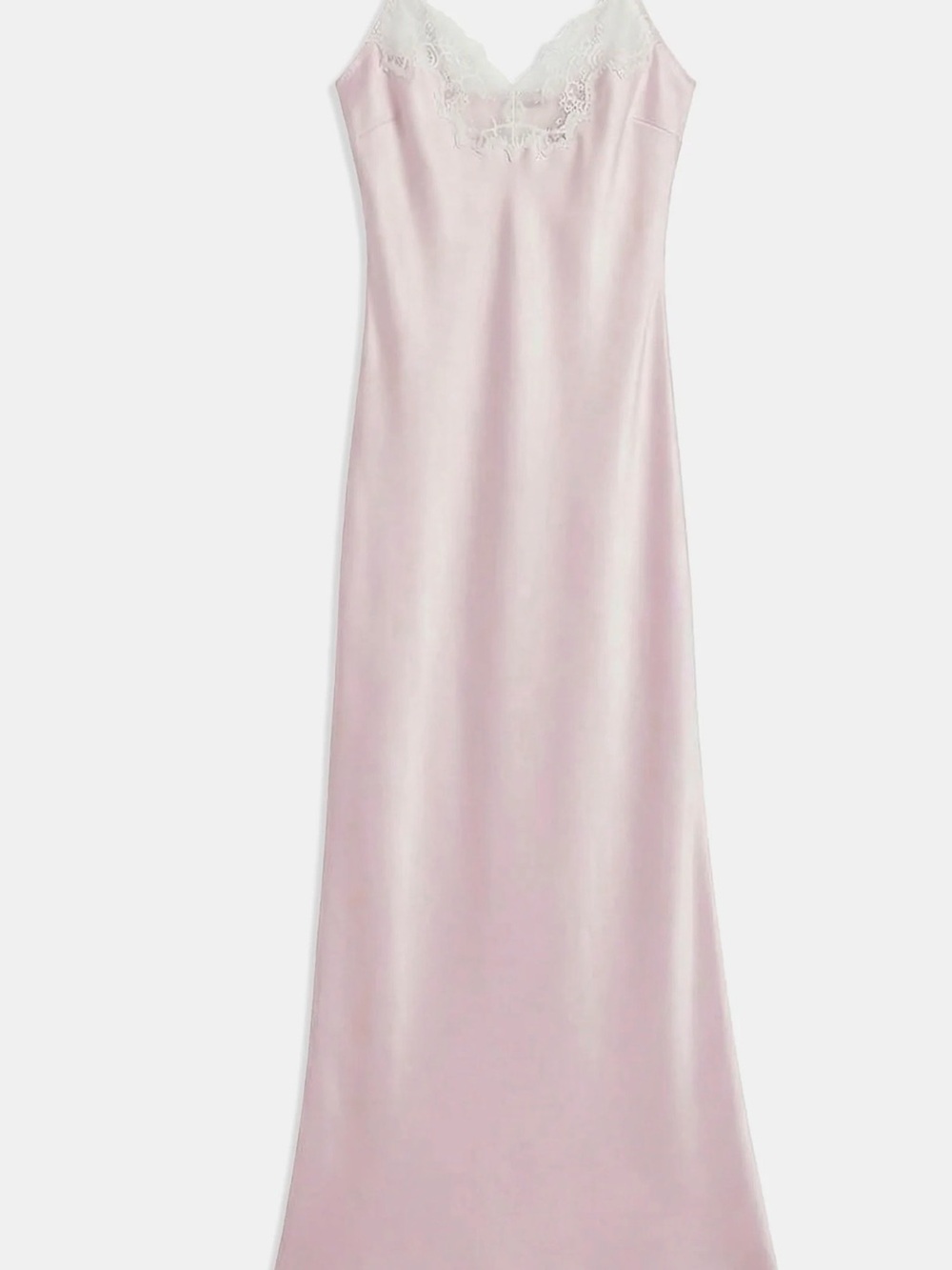 Because of Alice Satin Lace-Trim Dress in Blush Pink - Picture 3 of 7